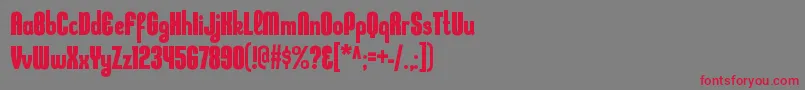 KleptocracycdBold-fontti – punaiset fontit harmaalla taustalla