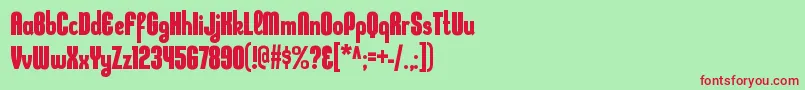 KleptocracycdBold Font – Red Fonts on Green Background