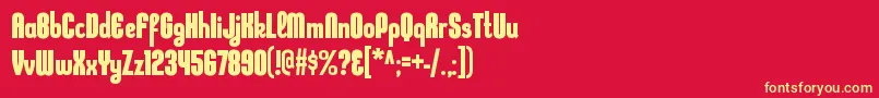 フォントKleptocracycdBold – 黄色の文字、赤い背景