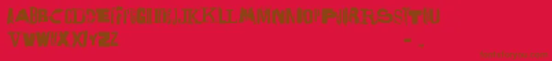 Lettrisme Font – Brown Fonts on Red Background