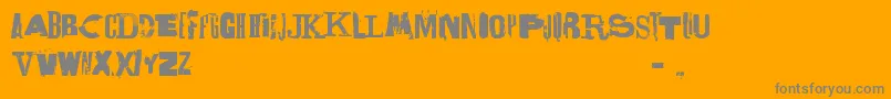 Lettrisme-Schriftart – Graue Schriften auf orangefarbenem Hintergrund