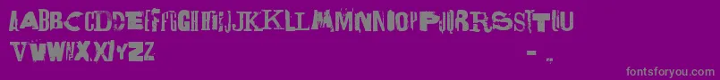 Lettrisme-Schriftart – Graue Schriften auf violettem Hintergrund