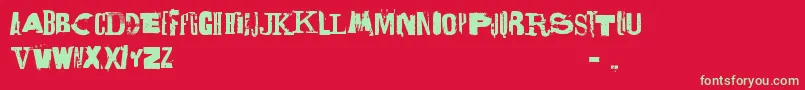Lettrisme Font – Green Fonts on Red Background