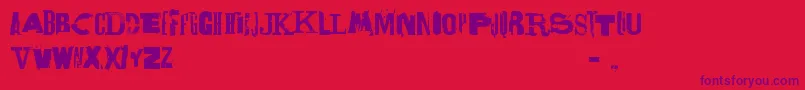 Lettrisme-Schriftart – Violette Schriften auf rotem Hintergrund