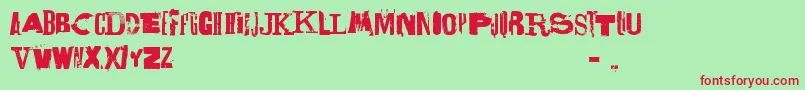 Lettrisme Font – Red Fonts on Green Background