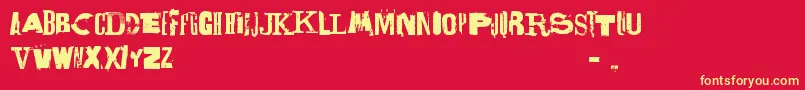Lettrisme Font – Yellow Fonts on Red Background
