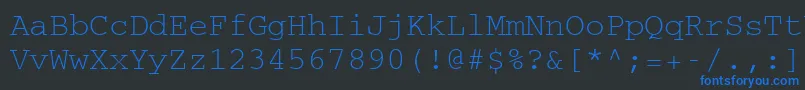 CourierCeRegular Font – Blue Fonts on Black Background