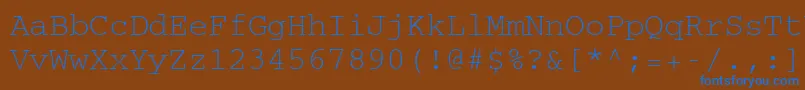 CourierCeRegular Font – Blue Fonts on Brown Background