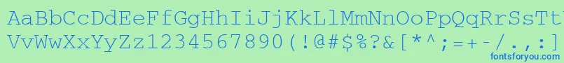 CourierCeRegular Font – Blue Fonts on Green Background