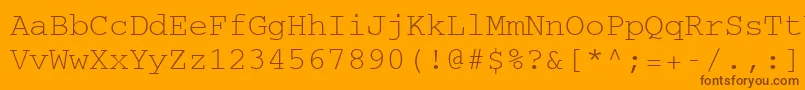 CourierCeRegular Font – Brown Fonts on Orange Background