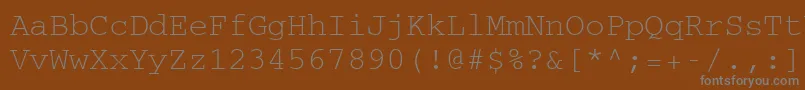 Шрифт CourierCeRegular – серые шрифты на коричневом фоне