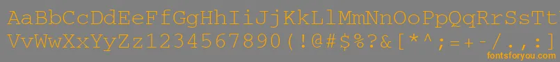 CourierCeRegular Font – Orange Fonts on Gray Background
