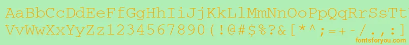 CourierCeRegular Font – Orange Fonts on Green Background