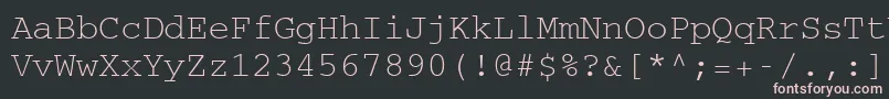 Czcionka CourierCeRegular – różowe czcionki na czarnym tle