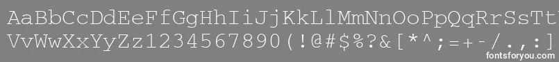 フォントCourierCeRegular – 灰色の背景に白い文字