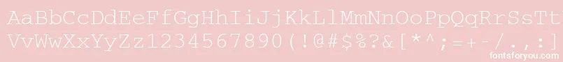 CourierCeRegular Font – White Fonts on Pink Background