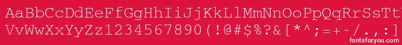 CourierCeRegular Font – White Fonts on Red Background