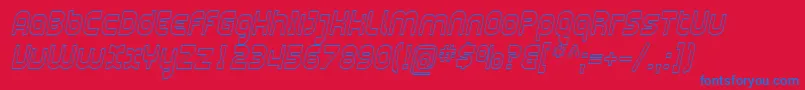 フォントSfplasmaticaoutlineItalic – 赤い背景に青い文字