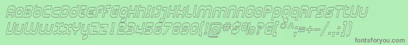 SfplasmaticaoutlineItalic Font – Gray Fonts on Green Background