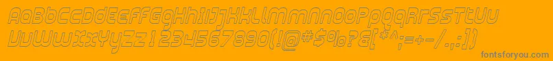 Fonte SfplasmaticaoutlineItalic – fontes cinzas em um fundo laranja