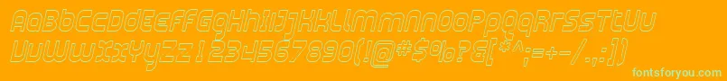 Weitere Informationen zur SfplasmaticaoutlineItalic-Schriftart SfplasmaticaoutlineItalic-Schriftart – Grüne Schriften auf orangefarbenem Hintergrund