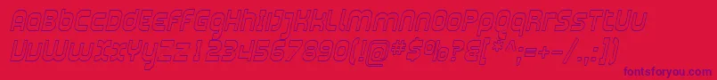 フォントSfplasmaticaoutlineItalic – 赤い背景に紫のフォント