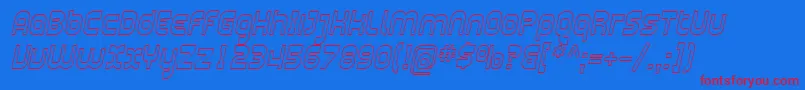 SfplasmaticaoutlineItalic-Schriftart – Rote Schriften auf blauem Hintergrund