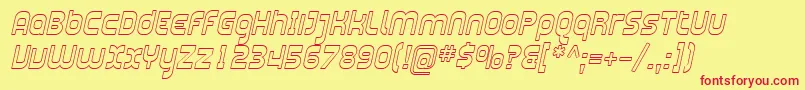 SfplasmaticaoutlineItalic Font – Red Fonts on Yellow Background