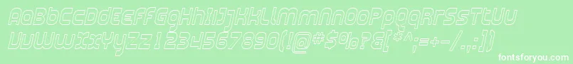 SfplasmaticaoutlineItalic Font – White Fonts on Green Background
