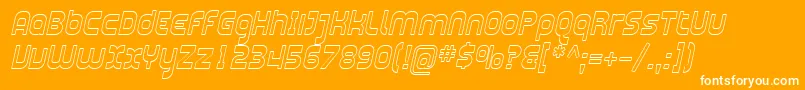 フォントSfplasmaticaoutlineItalic – オレンジの背景に白い文字