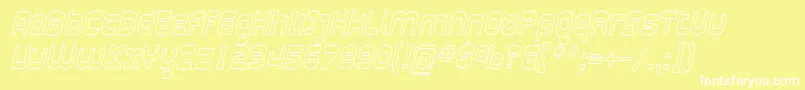 Fonte SfplasmaticaoutlineItalic – fontes brancas em um fundo amarelo