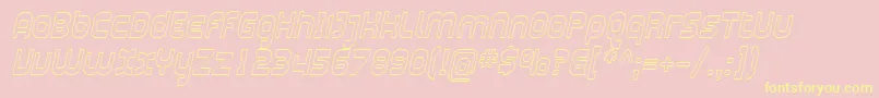 SfplasmaticaoutlineItalic-Schriftart – Gelbe Schriften auf rosa Hintergrund