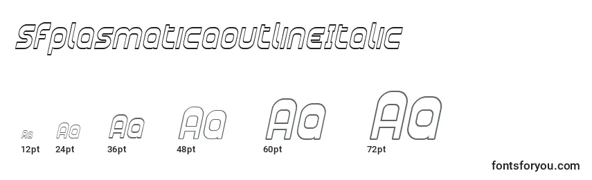 Размеры шрифта SfplasmaticaoutlineItalic