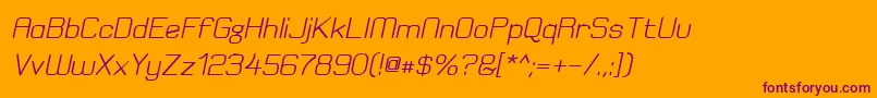 ElgethyEstBoldOblique-Schriftart – Violette Schriften auf orangefarbenem Hintergrund