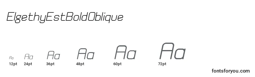 ElgethyEstBoldOblique Font Sizes