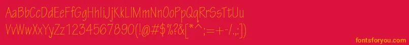 TektonproLightcond Font – Orange Fonts on Red Background