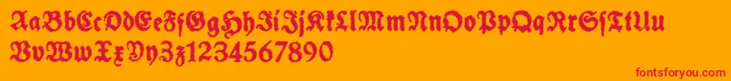SchneidlerHalbFetteTrashFree Font – Red Fonts on Orange Background