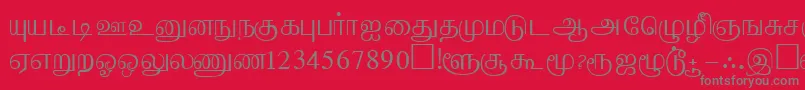 フォントAabohiPc – 赤い背景に灰色の文字