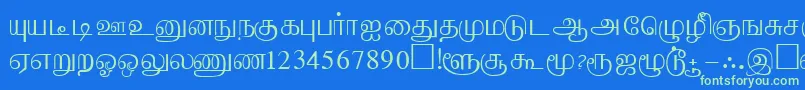 Шрифт AabohiPc – зелёные шрифты на синем фоне