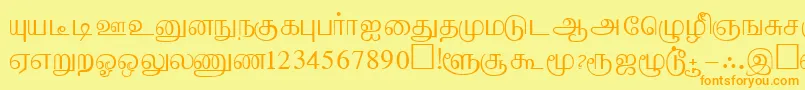 Więcej informacji o czcionce AabohiPc Czcionka AabohiPc – pomarańczowe czcionki na żółtym tle