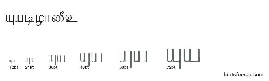 Размеры шрифта AabohiPc