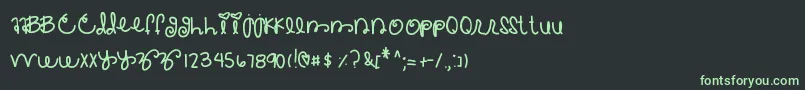 Crackedmytooth-fontti – vihreät fontit mustalla taustalla