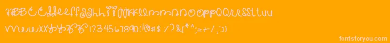 Crackedmytooth Font – Pink Fonts on Orange Background