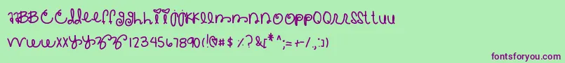 Crackedmytooth Font – Purple Fonts on Green Background
