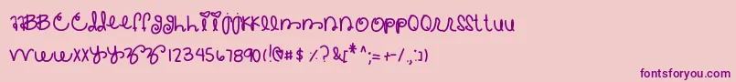 Crackedmytooth Font – Purple Fonts on Pink Background