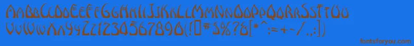 Windswep Font – Brown Fonts on Blue Background