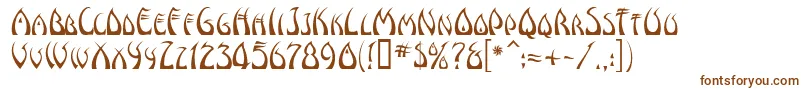 Windswep-Schriftart – Braune Schriften auf weißem Hintergrund