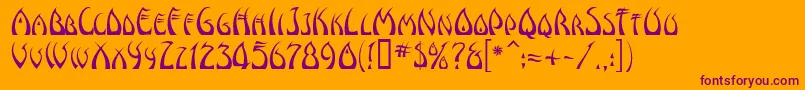 Windswep Font – Purple Fonts on Orange Background