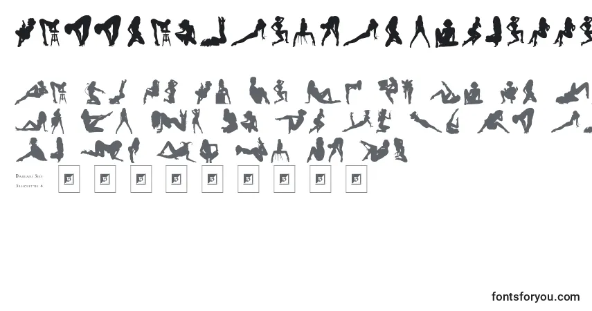 Czcionka DarriansSexySilhouettes4 – alfabet, cyfry, specjalne znaki