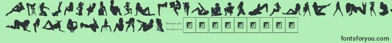 DarriansSexySilhouettes4 Font – Black Fonts on Green Background